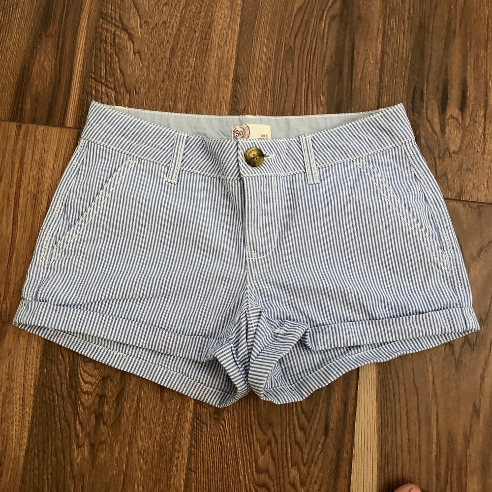 So by Kohl's Jr. blue and white striped shorts